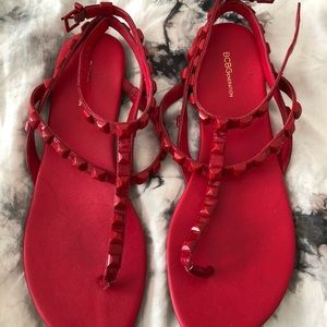 Red BCBG Stud Sandals